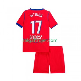 Paris Saint-Germain PSG Vitinha 17 Fodboldtrøjer Børn 3. sæt 2025/26 Kort ærmer
